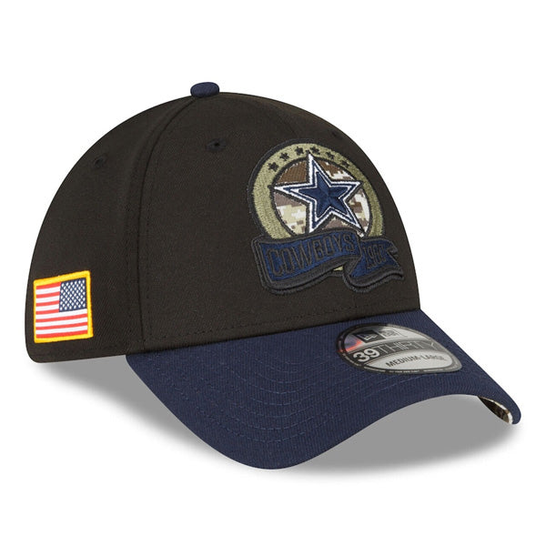 Dallas Cowboys New Era 2022 Salute To Service 39THIRTY Flex Hat - Black/Navy