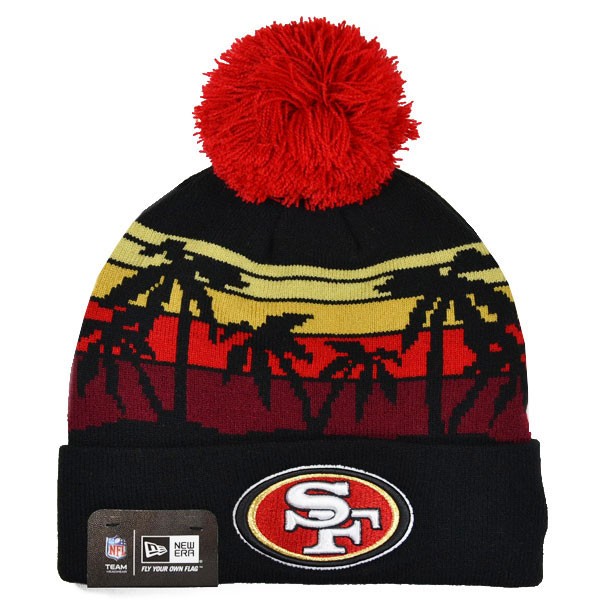 San Francisco 49ers WINTER TIDE KNIT New Era Cuffed Pom NFL Hat