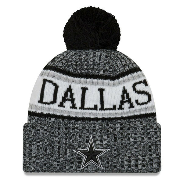 Dallas Cowboys New Era 2018 NFL Fashion SPORT KNIT Cuffed Pom Hat - Black