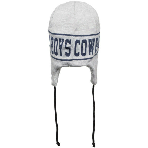 Dallas Cowboys New Era NFL Frosty Super Trapper Knit Hat - Gray