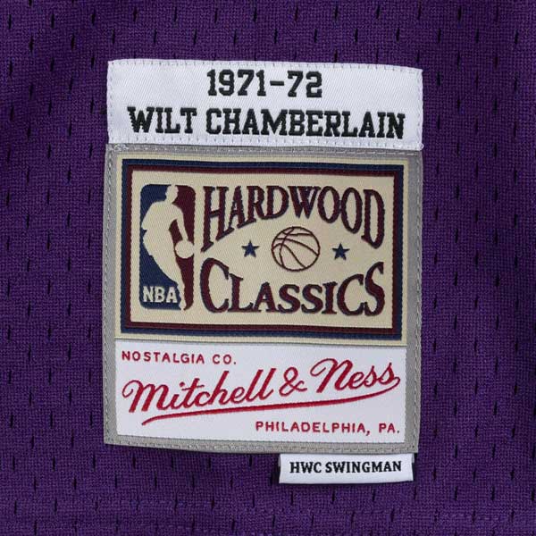 Wilt Chamberlin Los Angeles Lakers 1971-72 Mitchell & Ness HWC Swingman Jersey - Purple
