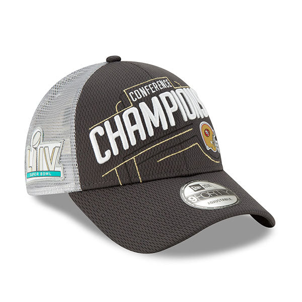 San Francisco 49ers New Era 2019 NFC Champions Trophy Collection Locker Room 9FORTY Snapback Adjustable Hat - Heather Charcoal/Gray