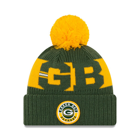 Green Bay Packers New Era 2020 NFL Sideline Official Sport Pom Cuffed Knit Hat