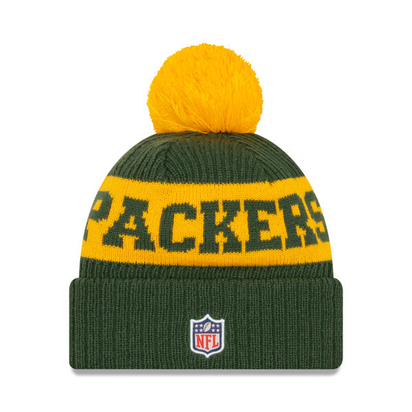 Green Bay Packers New Era 2020 NFL Sideline Official Sport Pom Cuffed Knit Hat