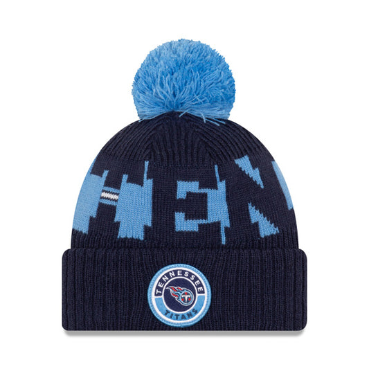 Tennessee Titans New Era 2020 NFL Sideline Official Sport Pom Cuffed Knit Hat
