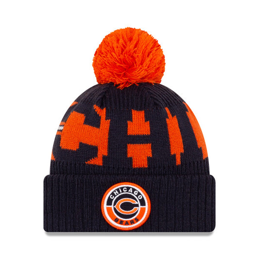 Chicago Bears New Era 2020 NFL Sideline Official Sport Pom Cuffed Knit Hat