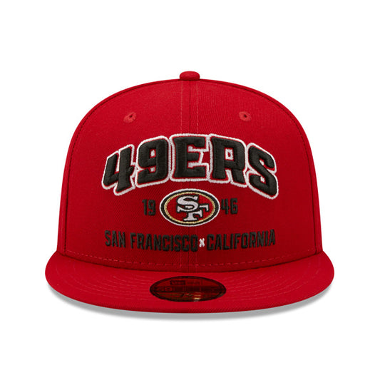 San Francisco 49ers New Era STACKED Fitted 59Fifty NFL Hat - Scarlet