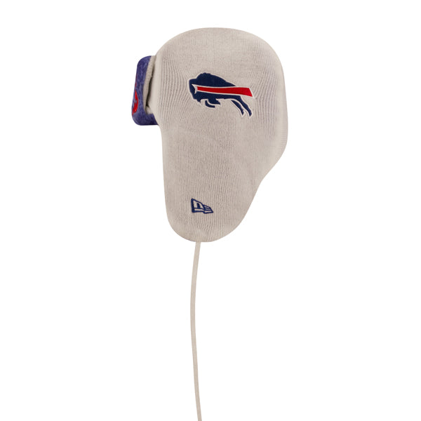 Buffalo Bills New Era NFL Helmet Head Trapper Knit Hat - White/Royal/Red
