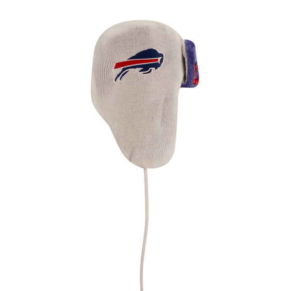 Buffalo Bills New Era NFL Helmet Head Trapper Knit Hat - White/Royal/Red