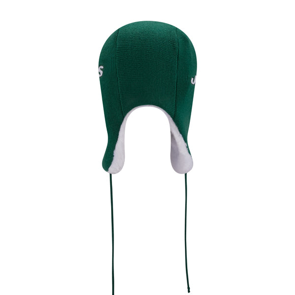 New York Jets New Era NFL Helmet Head Trapper Knit Hat - Green/White