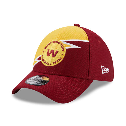 Washington Football Team NFL New Era Bolt 39THIRTY Flex Hat - Burgundy/Yellow