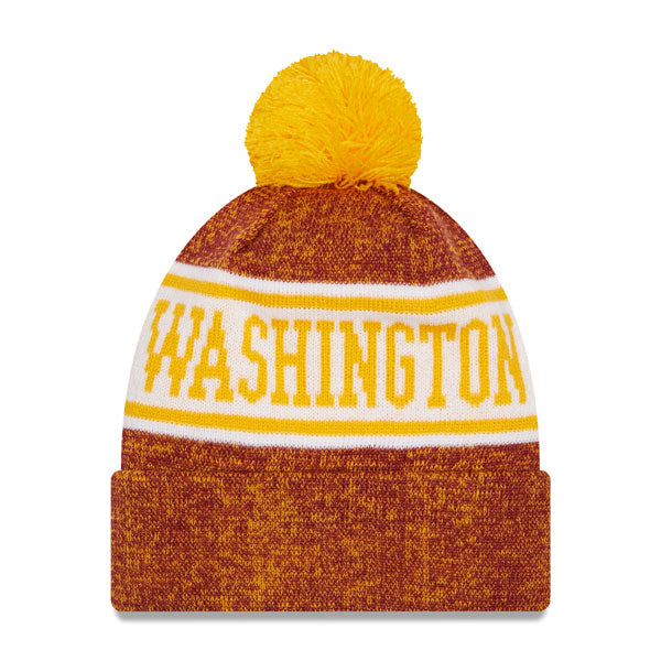 Washington Football Team New Era NFL Banner Cuffed Knit Hat with Pom - Burgundy/Gold