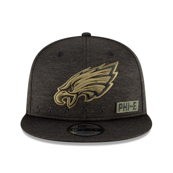 Philadelphia Eagles NFL 2020 Salute to Service 9FIFTY Snapback Hat - Heather Black