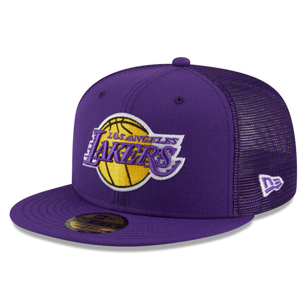 Los Angeles Lakers New Era NBA CLASSIC TRUCKER 59FIFTY Fitted Mesh Hat – Purple