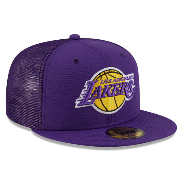 Los Angeles Lakers New Era NBA CLASSIC TRUCKER 59FIFTY Fitted Mesh Hat – Purple
