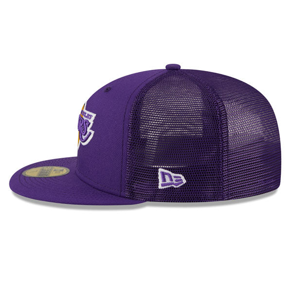 Los Angeles Lakers New Era NBA CLASSIC TRUCKER 59FIFTY Fitted Mesh Hat – Purple