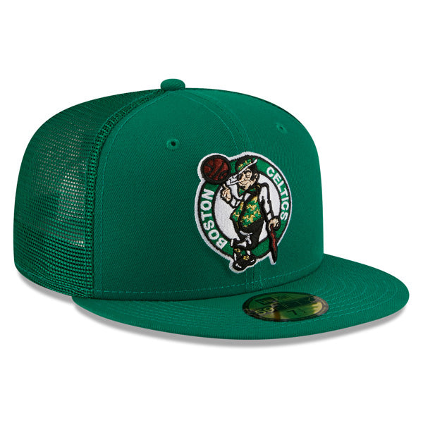 Boston Celtics New Era NBA CLASSIC TRUCKER 59FIFTY Fitted Mesh Hat – Green