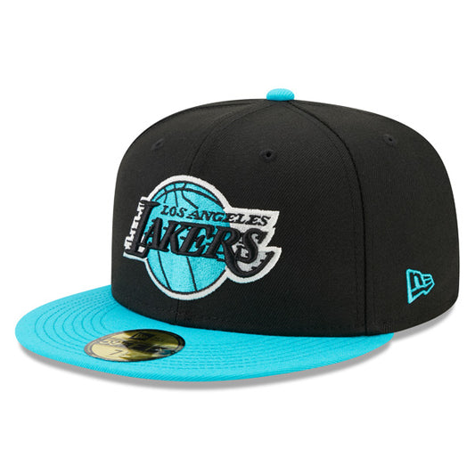 Los Angeles Lakers New Era AQUA BLUE HOOK Fitted 59Fifty NBA Hat