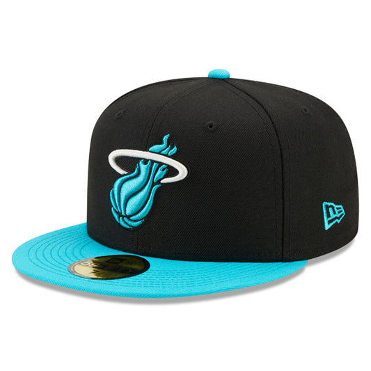 Miami Heat New Era AQUA BLUE HOOK Fitted 59Fifty NBA Hat