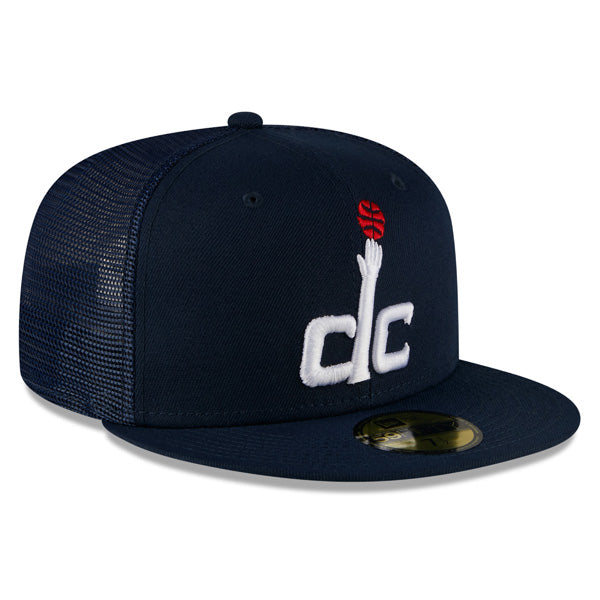 Washington Wizards New Era NBA CLASSIC TRUCKER 59FIFTY Fitted Mesh Hat – Navy