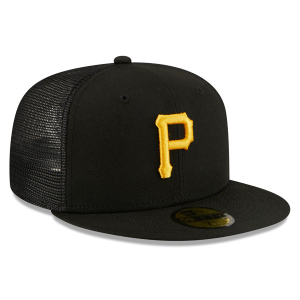 Pittsburgh Pirates New Era MLB CLASSIC TRUCKER 59FIFTY Fitted Mesh Hat – Black