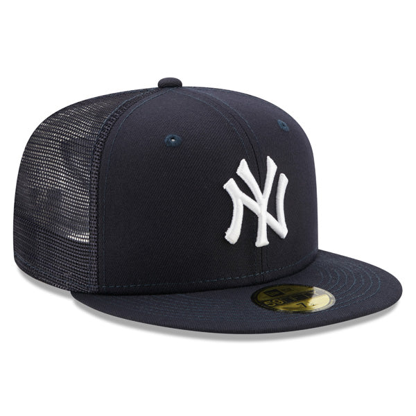 New York Yankees New Era MLB CLASSIC TRUCKER 59FIFTY Fitted Mesh Hat – Navy