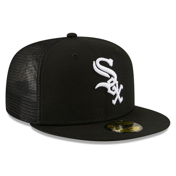 Chicago White Sox New Era MLB CLASSIC TRUCKER 59FIFTY Fitted Mesh Hat – Black