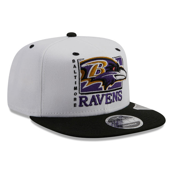 Baltimore Ravens New Era TEAM RETRO 9Fifty Snapback NFL Hat - White/Black/Purple