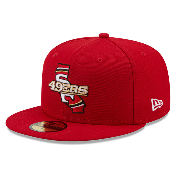 San Francisco 49ers New Era LOCAL Fitted 59Fifty NFL Hat - Scarlet