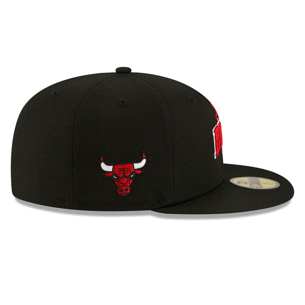 Chicago Bulls New Era LOCAL Fitted 59Fifty NBA Hat - Black/Red