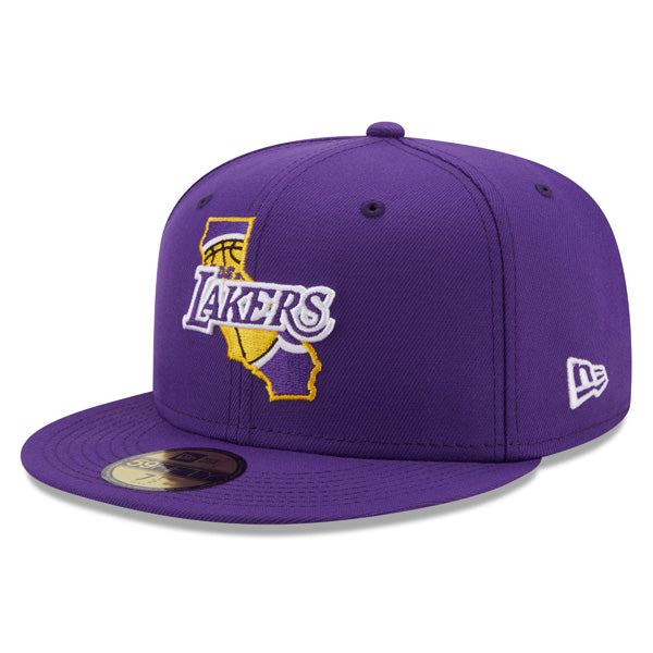 Los Angeles Lakers New Era LOCAL Fitted 59Fifty NBA Hat - Purple