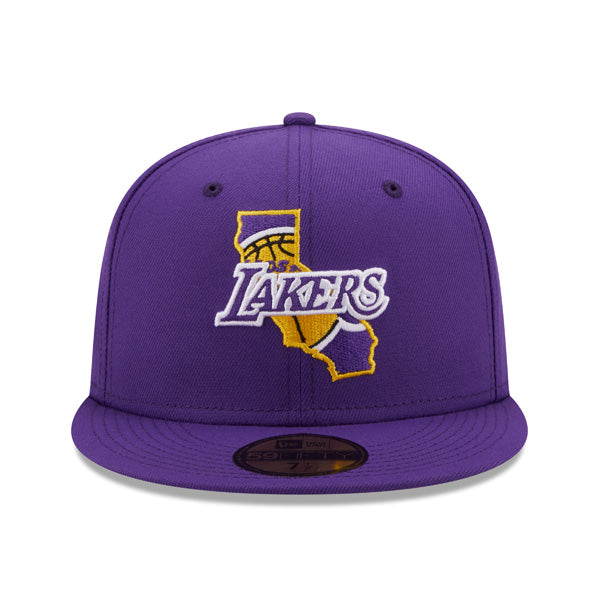 Los Angeles Lakers New Era LOCAL Fitted 59Fifty NBA Hat - Purple