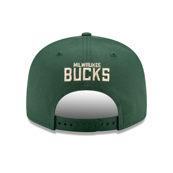 Milwaukee Bucks New Era LIGATURE 9Fifty Snapback Adjustable NBA Hat - Pine/Beige