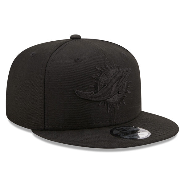 Miami Dolphins New Era BLACK OUT 9Fifty Snapback NFL Hat - Black