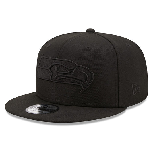 Seattle Seahawks New Era BLACK OUT 9Fifty Snapback NFL Hat - Black