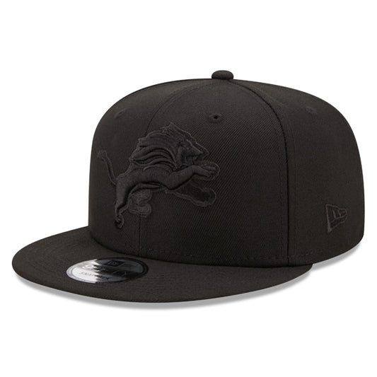 Detroit Lions New Era BLACK OUT 9Fifty Snapback NFL Hat - Black