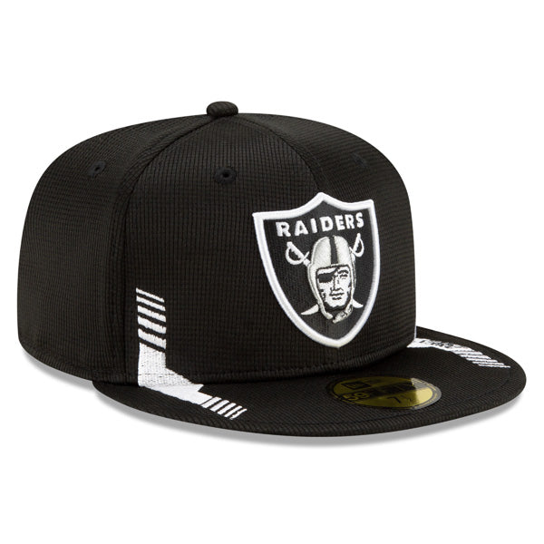 Las Vegas Raiders New Era 2021 NFL Official Sideline HOME 59Fifty Fitted Hat - Black/Silver