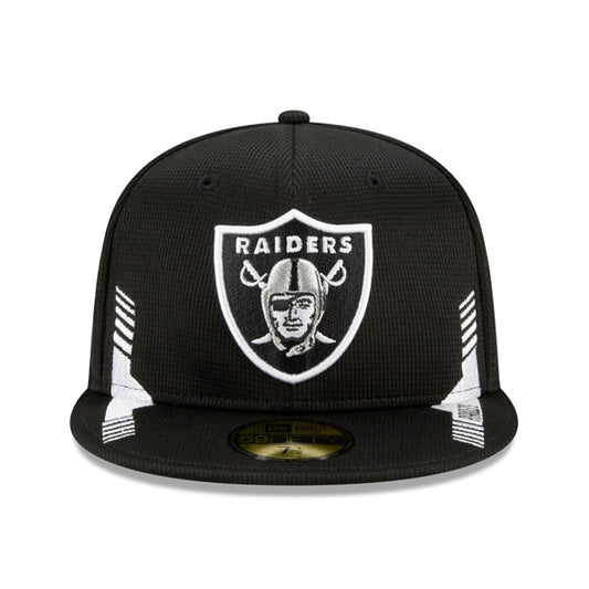 Las Vegas Raiders New Era 2021 NFL Official Sideline HOME 59Fifty Fitted Hat - Black/Silver