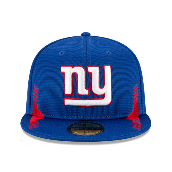 New York Giants New Era 2021 NFL Official Sideline HOME 59Fifty Fitted Hat - Royal/Red