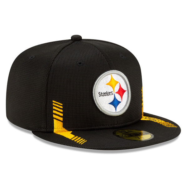 Pittsburgh Steelers New Era 2021 NFL Official Sideline HOME 59Fifty Fitted Hat - Black/Yellow
