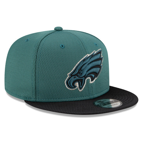 Philadelphia Eagles New Era 2021 NFL Sideline Road 9FIFTY Snapback Hat - Green/Black
