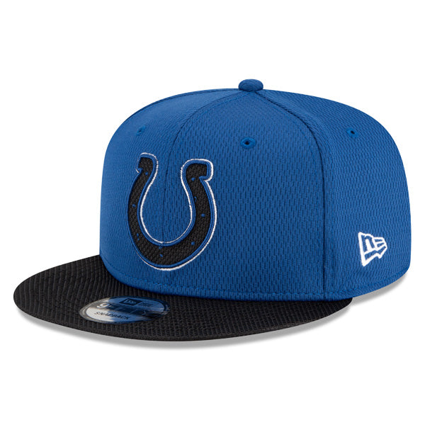 Indianapolis Colts New Era 2021 NFL Sideline Road 9FIFTY Snapback Hat - Royal/Black