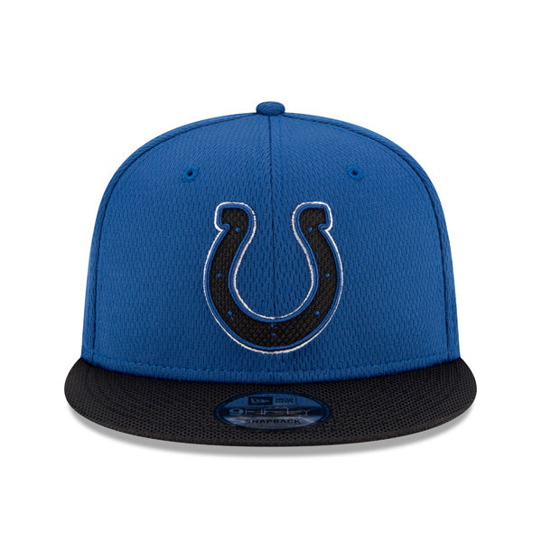 Indianapolis Colts New Era 2021 NFL Sideline Road 9FIFTY Snapback Hat - Royal/Black
