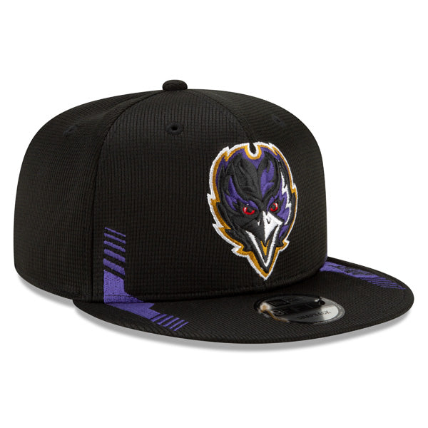 Baltimore Ravens New Era 2021 NFL Sideline HOME 9Fifty Snapback Hat - Black/Purple