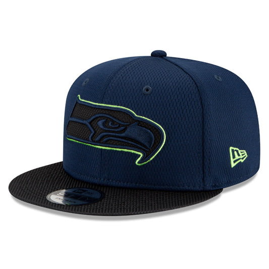 Seattle Seahawks New Era 2021 NFL Sideline Road 9FIFTY Snapback Hat - Navy/Black