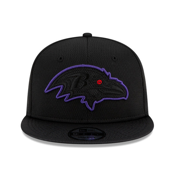 Baltimore Ravens New Era 2021 NFL Sideline Road 9FIFTY Snapback Hat - Black/Purple