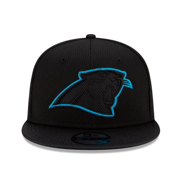 Carolina Panthers New Era 2021 NFL Sideline Road 9FIFTY Snapback Hat - Black/Panthers Blue