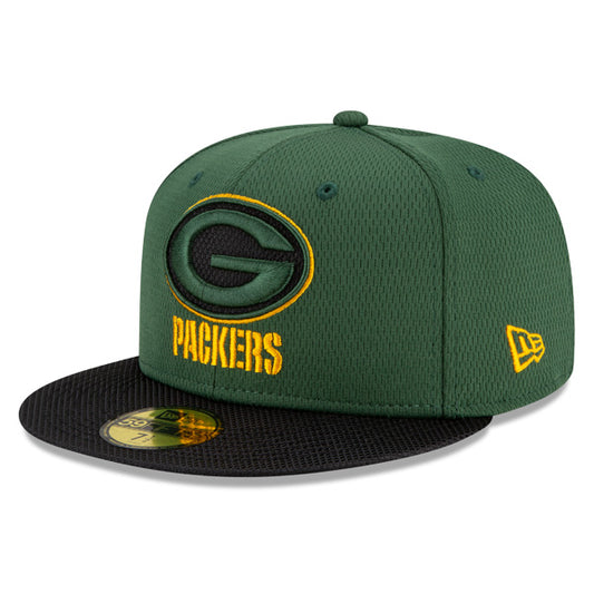 Green Bay Packers New Era 2021 NFL Official Sideline ROAD 59FIFTY Fitted Hat - Green/Black