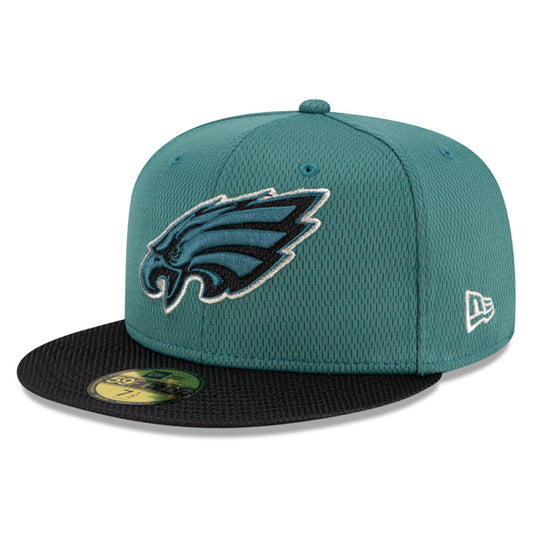 Philadelphia Eagles New Era 2021 NFL Official Sideline ROAD 59FIFTY Fitted Hat - Green/Black