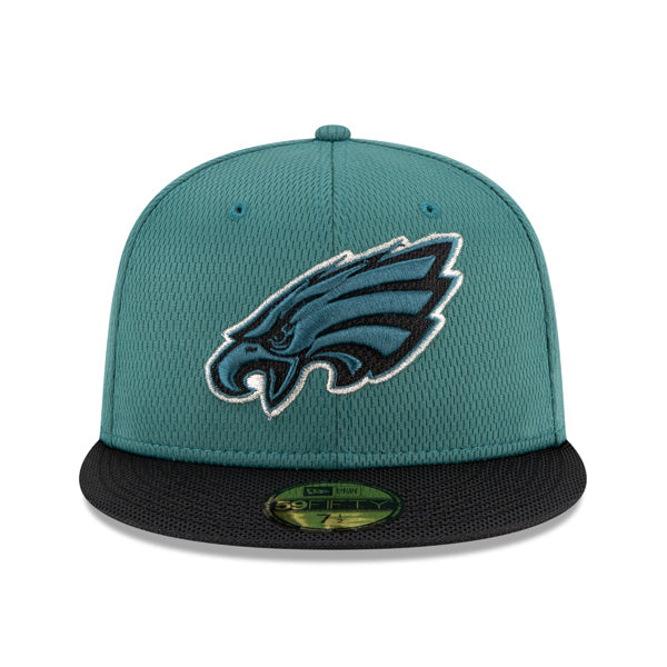 Philadelphia Eagles New Era 2021 NFL Official Sideline ROAD 59FIFTY Fitted Hat - Green/Black